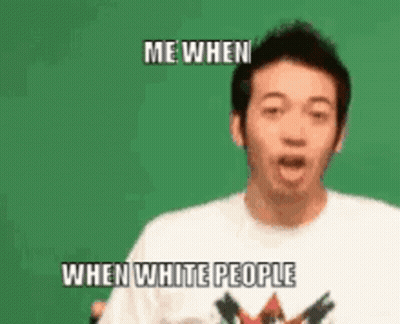 Surprised Man In Shirt Saying Me When White People GIF