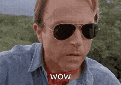 Surprised Man In Sunglasses Red Scarf Wow GIF