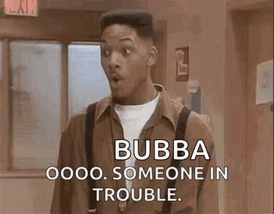 Surprised Man Saying Bubba Oooo Someone In Trouble GIF