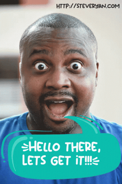 Surprised Man Saying Hello GIF