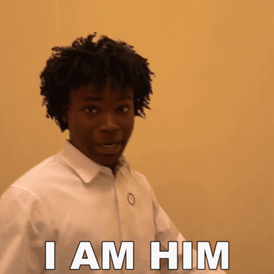 Surprised Man Saying I Am Him GIF