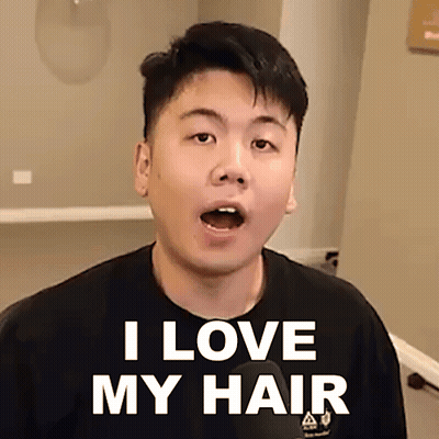 Surprised Man Saying I Love My Hair GIF