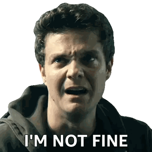 Surprised Man Saying I'm Not Fine Sticker