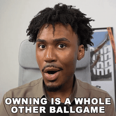 Surprised Man Saying Owning Is A Whole Other Ballgame GIF