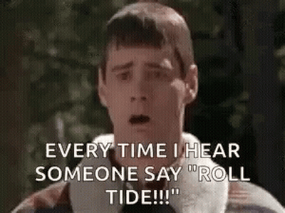 Surprised Man Saying Roll Tide GIF
