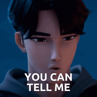 Surprised Man Saying You Can Tell Me GIF