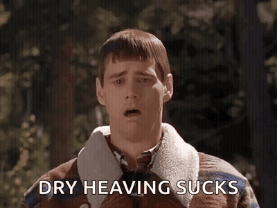Surprised Man Says Dry Heaving Sucks