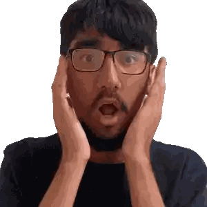 Surprised Man With Glasses Hands On Face Sticker