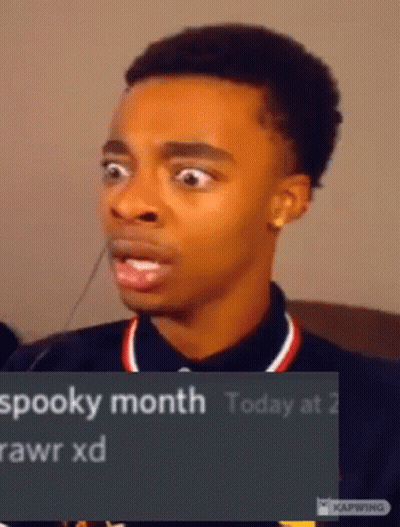Surprised Man With Spooky Month Today GIF