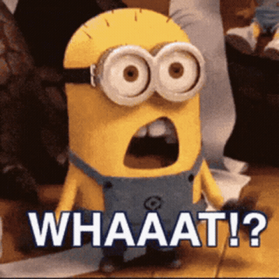 Surprised Minion Saying Whaaat GIF