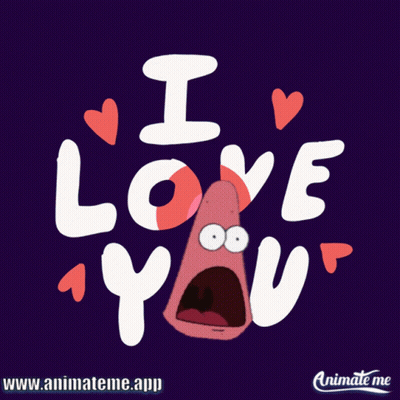 Surprised Patrick Star I Love You Poster GIF