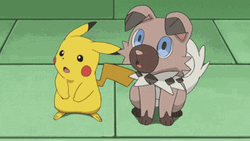 Surprised Pikachu Rockruff Synchronized Dance GIF