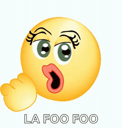 Surprised Smiley Saying La Foo Foo GIF