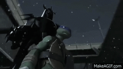 Surprised Teenage Mutant Ninja Turtle In Dark GIF