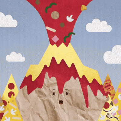 Surprised Volcano Illustration GIF