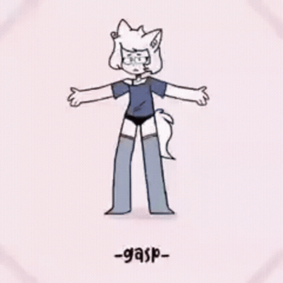 Surprised White Cat On Bed GIF