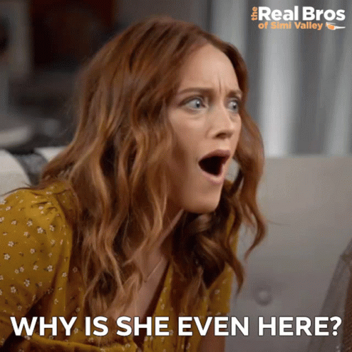 Surprised Woman Asking Why Is She Here GIF