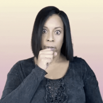 Surprised Woman Covering Mouth GIF