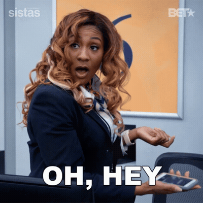 Surprised Woman Holding Cell Phone Saying Oh Hey GIF