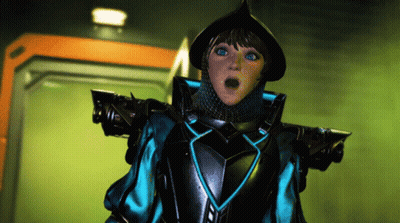Surprised Woman In Knight Outfit GIF