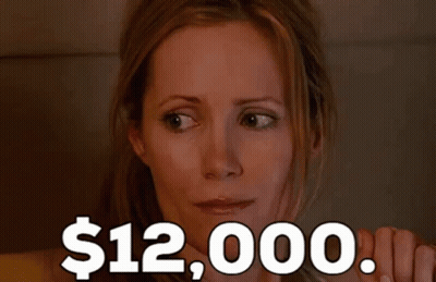 Surprised Woman Saying $12,000 GIF