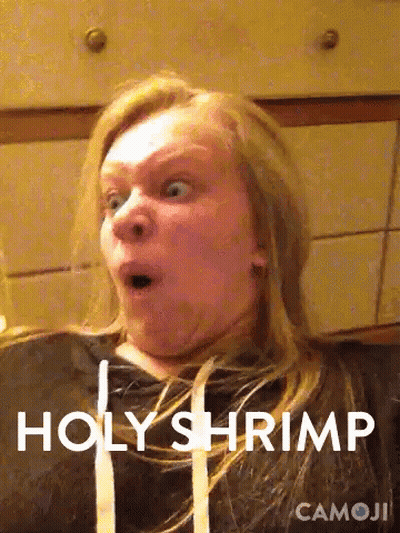 Surprised Woman Saying Holy Shrimp