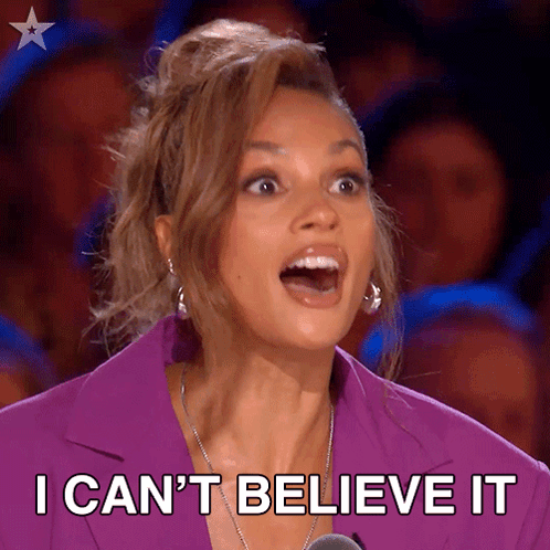 Surprised Woman Saying I Can't Believe It GIF