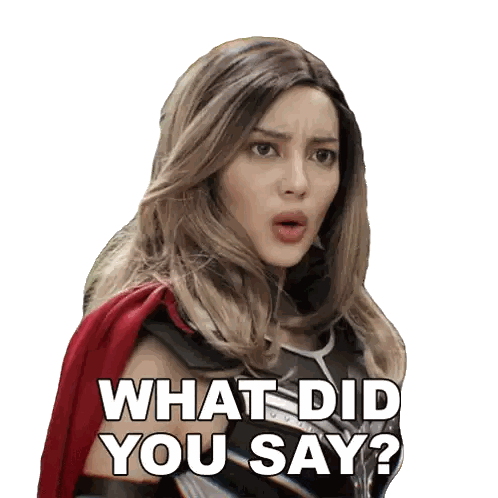 Surprised Woman Saying What Did You Say Sticker
