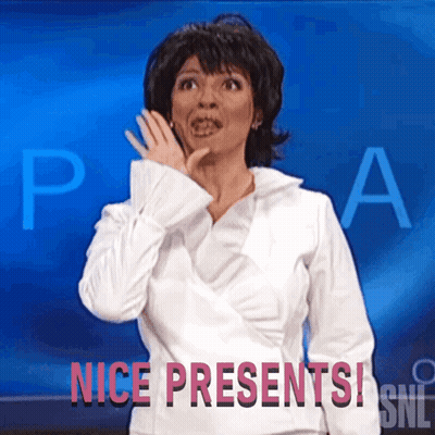 Surprised Woman Says Nice Presents SNL GIF