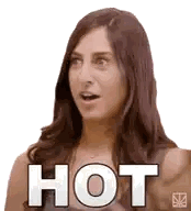 Surprised Woman With Hot Text Sticker