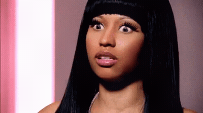 Surprised Woman With Long Black Hair GIF