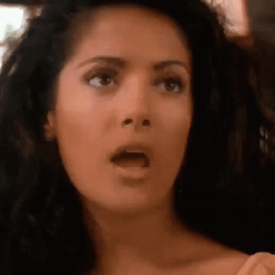 Surprised Woman With Long Black Hair Open Mouth GIF