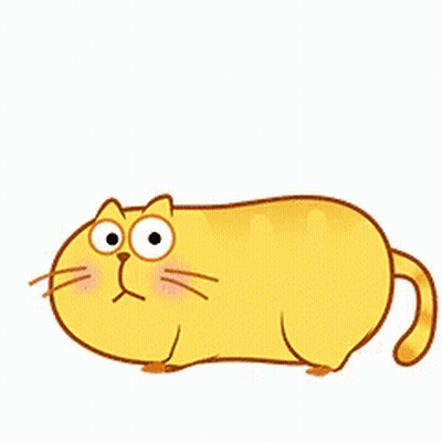 Surprised Yellow Cartoon Cat Walking GIF