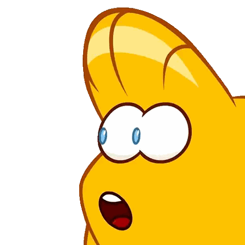 Surprised Yellow Cartoon Character Sticker
