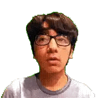 Surprised Young Man Wearing Glasses Sticker