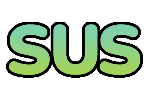 Sus Written In Green Letters Sticker
