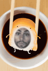 Sushi Face On Sauce GIF