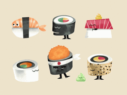 Sushi Kawaii Drawings GIF
