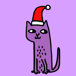 Suspicious Cartoon Merry Christmas Cat GIF