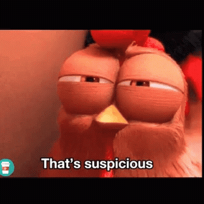 Suspicious Chicken Close Up GIF