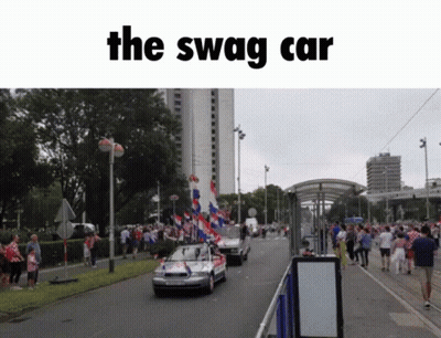 Swag Car Driving Past Crowd GIF