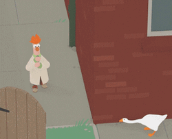 Swan Running After Beaker GIF