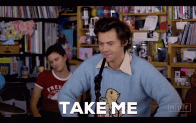 Sweater Man Says Take Me Red Shirt Woman GIF