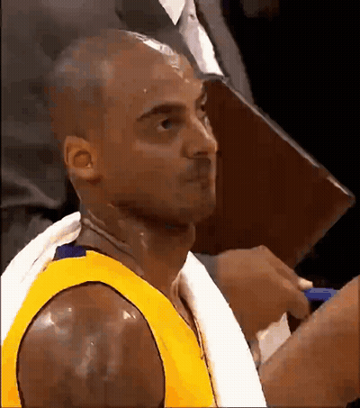 Sweating Basketball Player With Towel Around Neck GIF