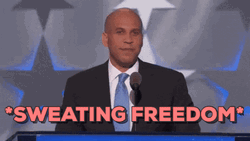 Sweating Freedom Cory Booker GIF