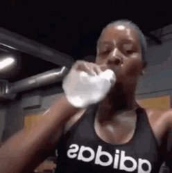 Sweating Meme Drinks Water Girl GIF