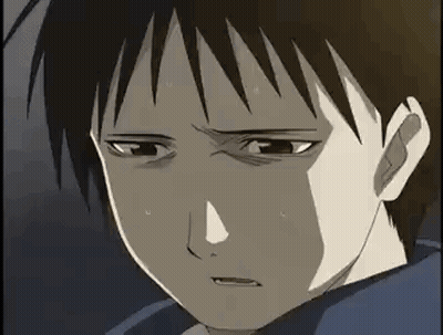 Sweaty Cartoon Character Close Up GIF