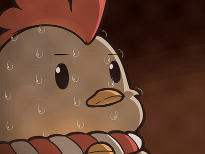 Sweaty Chicken Cartoon GIF
