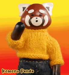 Sweaty Komoru Panda Fanning Itself GIF