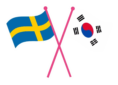 Swedish And South Korean Flags Crossed Sticker
